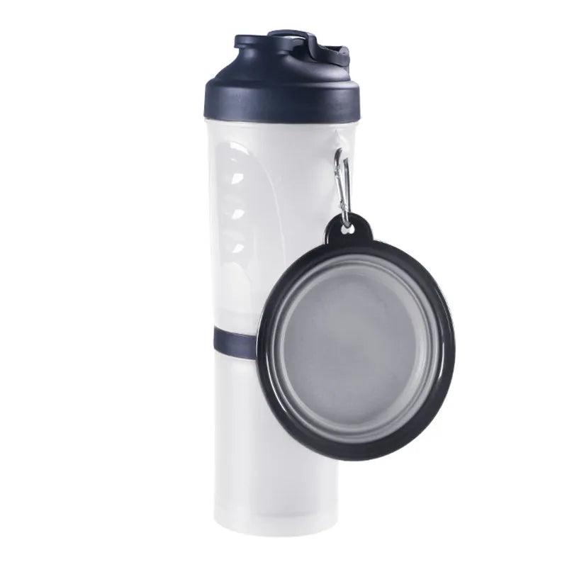 2 in 1Pet Water Bottle Dispenser Travel Portable Dog Cat Drinking Travel Folding Silicone Bowl for Dog Cat Food Water Feeder Cup