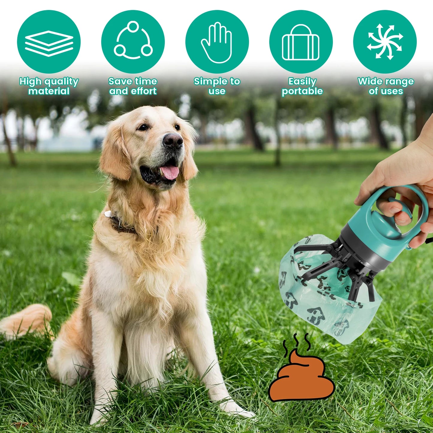 Portable Pet Garbage Bag Claw Shovel Fecal Dispenser