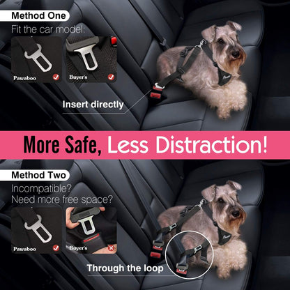 Dog Safety Vest Harness, Pet Car Harness Vehicle Seat Belt with Adjustable Strap and Buckle Clip, Easy Control for Driving Traveling Safety for Small Medium Dogs Cats, Small, Black
