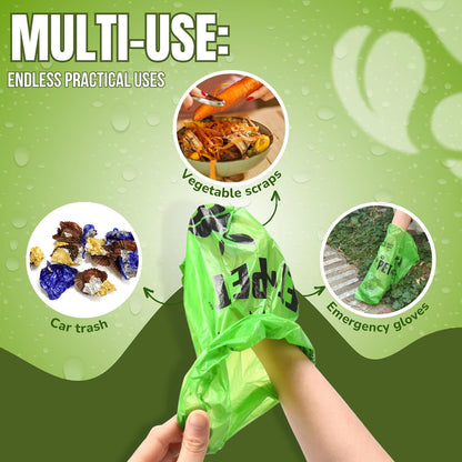 Poop Bags, 41% Plant-Based, USDA Certified (1080 Count, Unscented, Green)